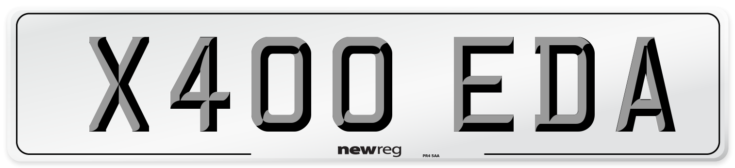 X400 EDA Number Plate from New Reg